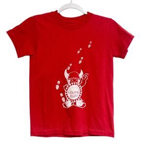 Vintage Kids Size M Valle Vista Elementary Viking Run Single Stitch T Shirt